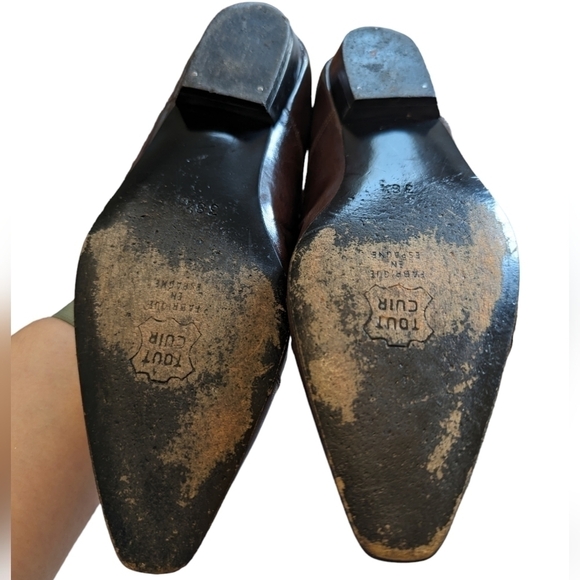 Lanvin vintage patent leather brown oxfords sz EU 38.5 - Picture 7 of 8